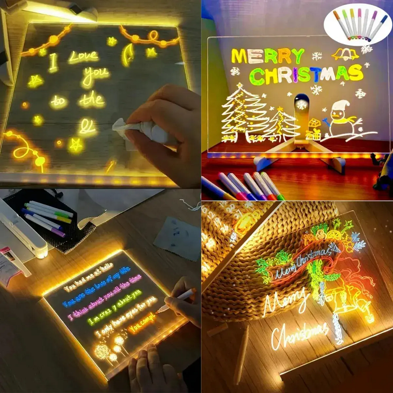 Tablero Led Acrilico Iluminado 30x20cm