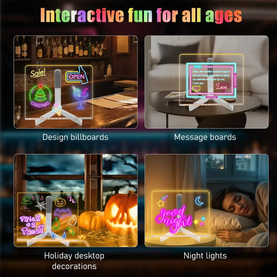 Tablero Led Acrilico Iluminado 30x20cm